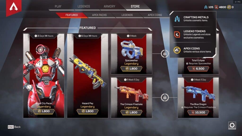 tienda apex legends