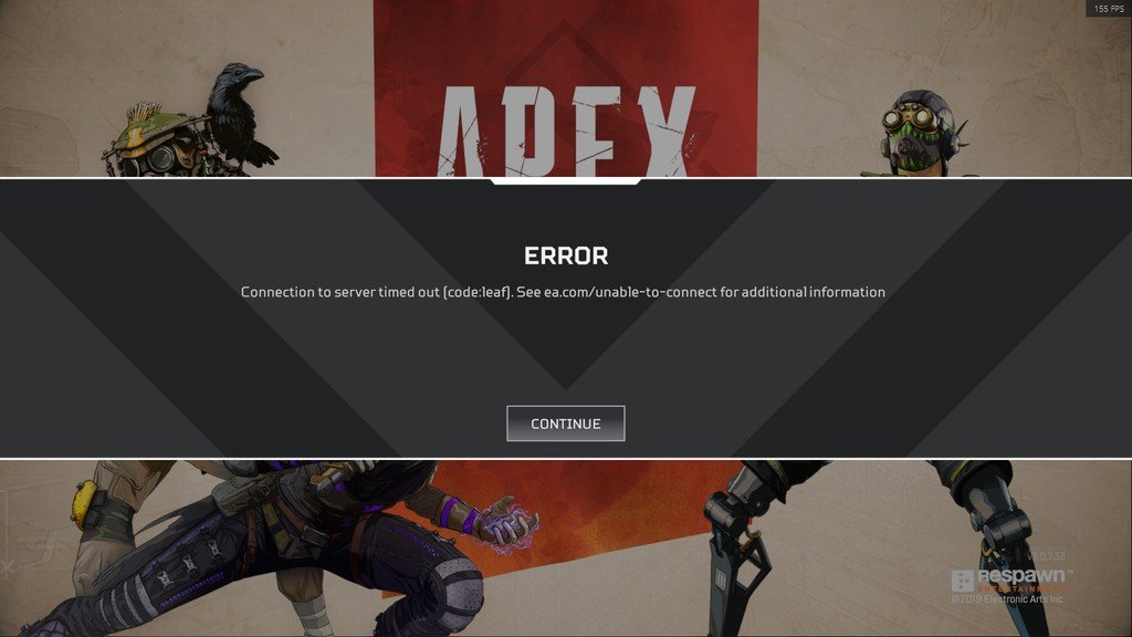 código: error de hoja en Apex Legends