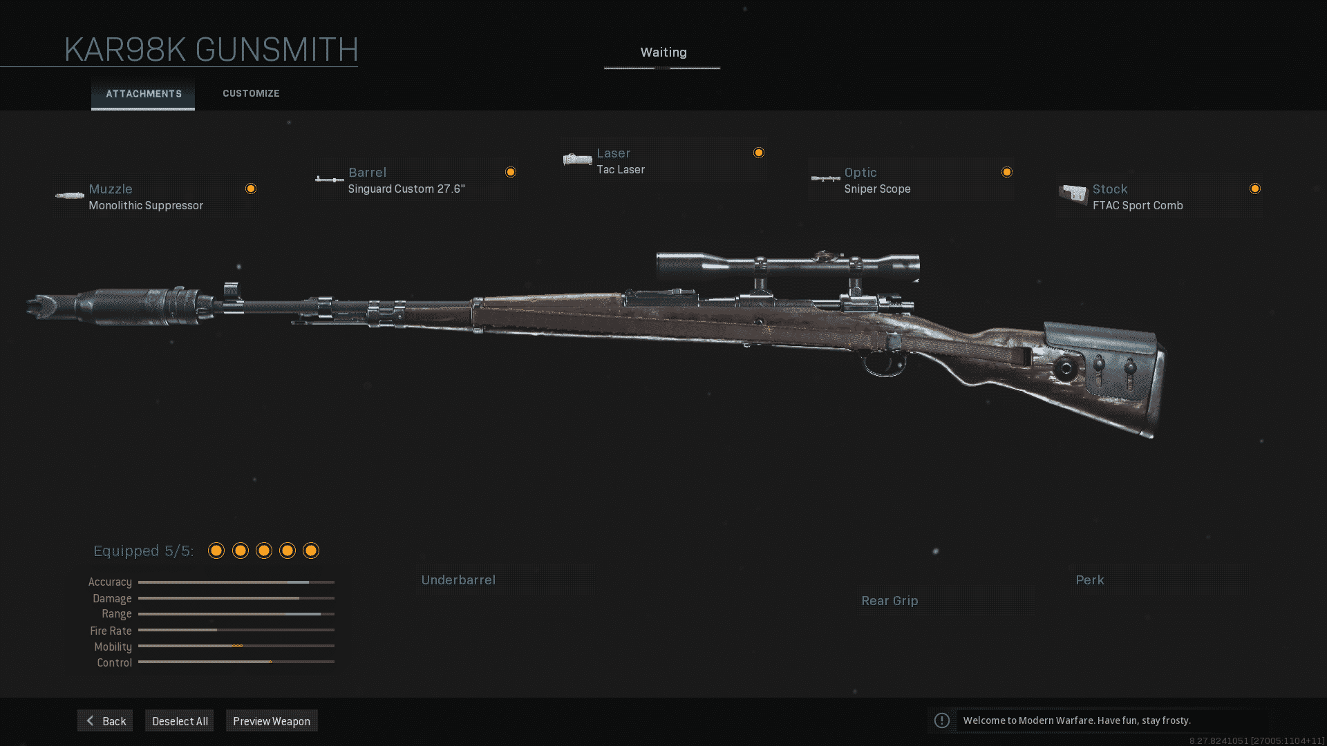 Carga de Warzone Kar98k