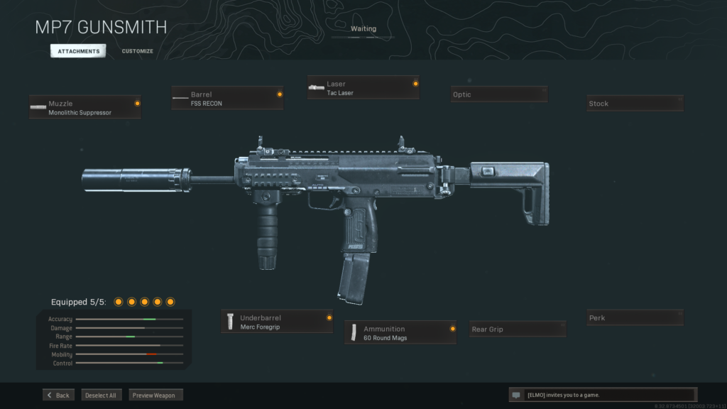 Equipamiento Warzone MP7