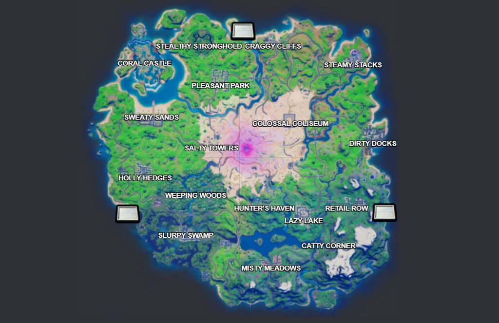 Ubicaciones de Fortnite Hidden Bunker