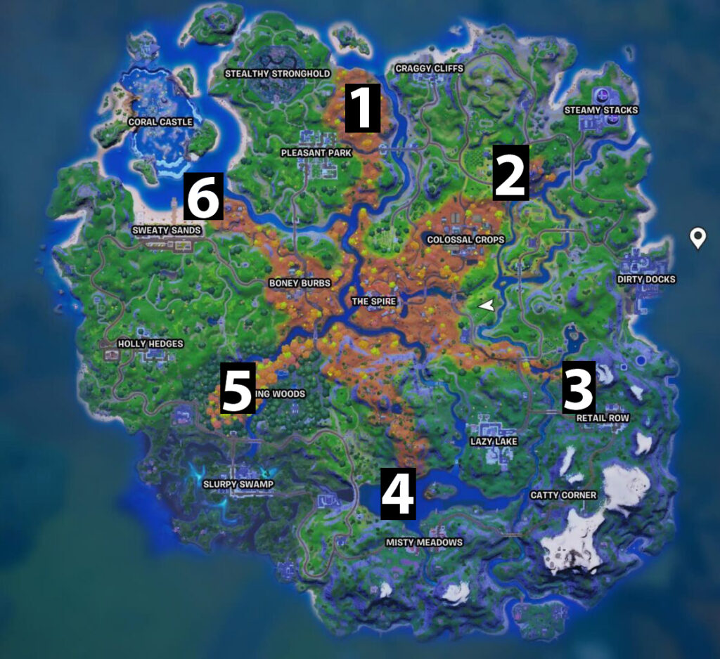 Ubicaciones de los guardianes de la temporada 6 de Fortnite