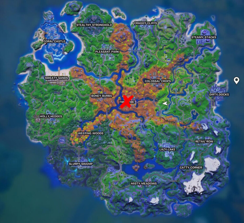 Ubicación del mapa de Spire Assassin en Fortnite