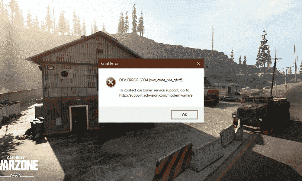 cod warzone modern warfare season 2 error 6034