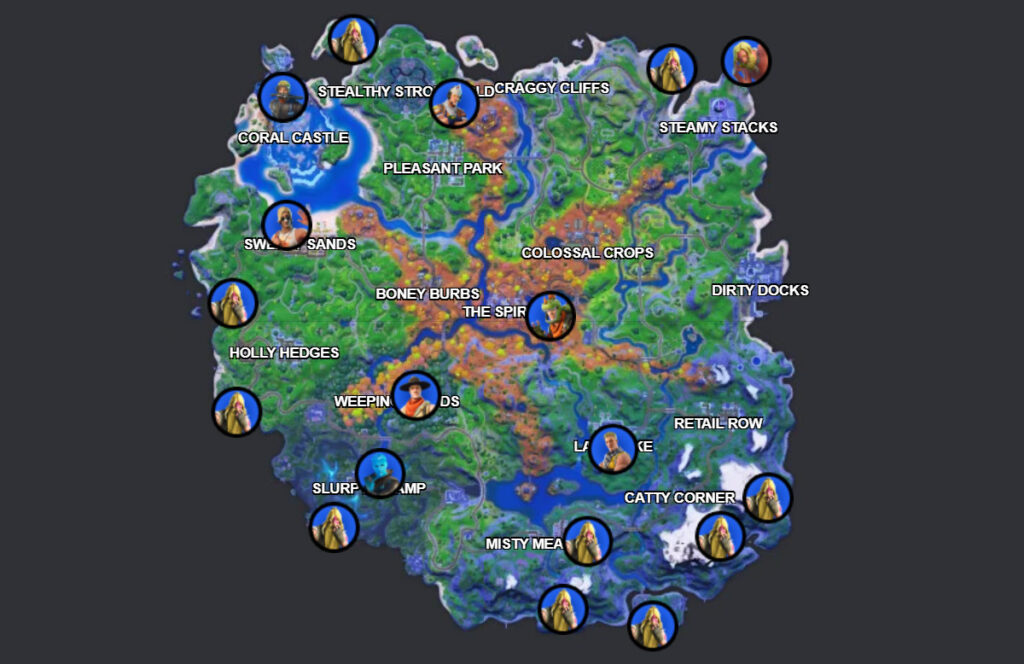 Ubicaciones de Jonesy de la temporada 6 de Fortnite