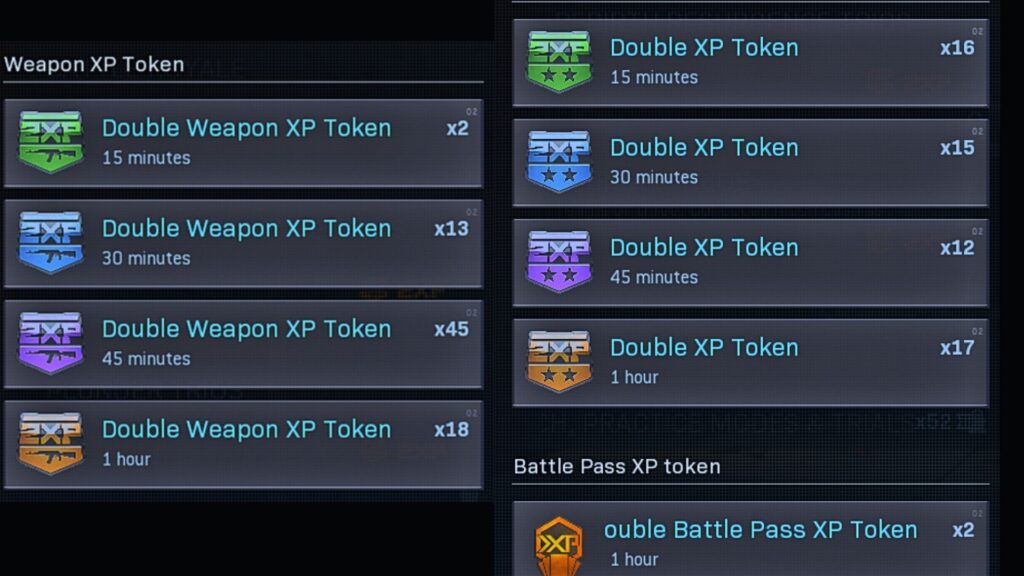 tokens de bacalao warzone xp