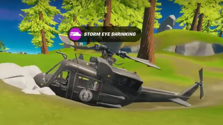 Helicóptero negro derribado de Fortnite