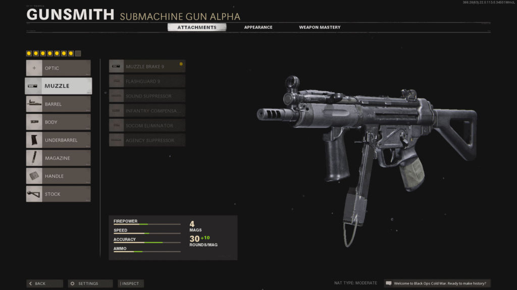 Black ops cold war mp5 en los menús