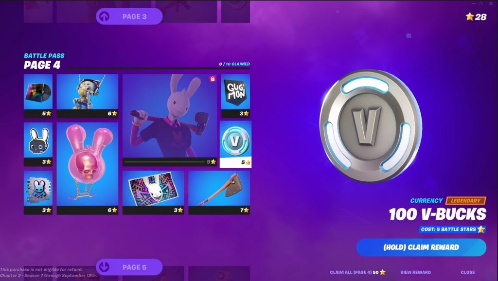 Fortnite Season 7 Battle Pass Página 4