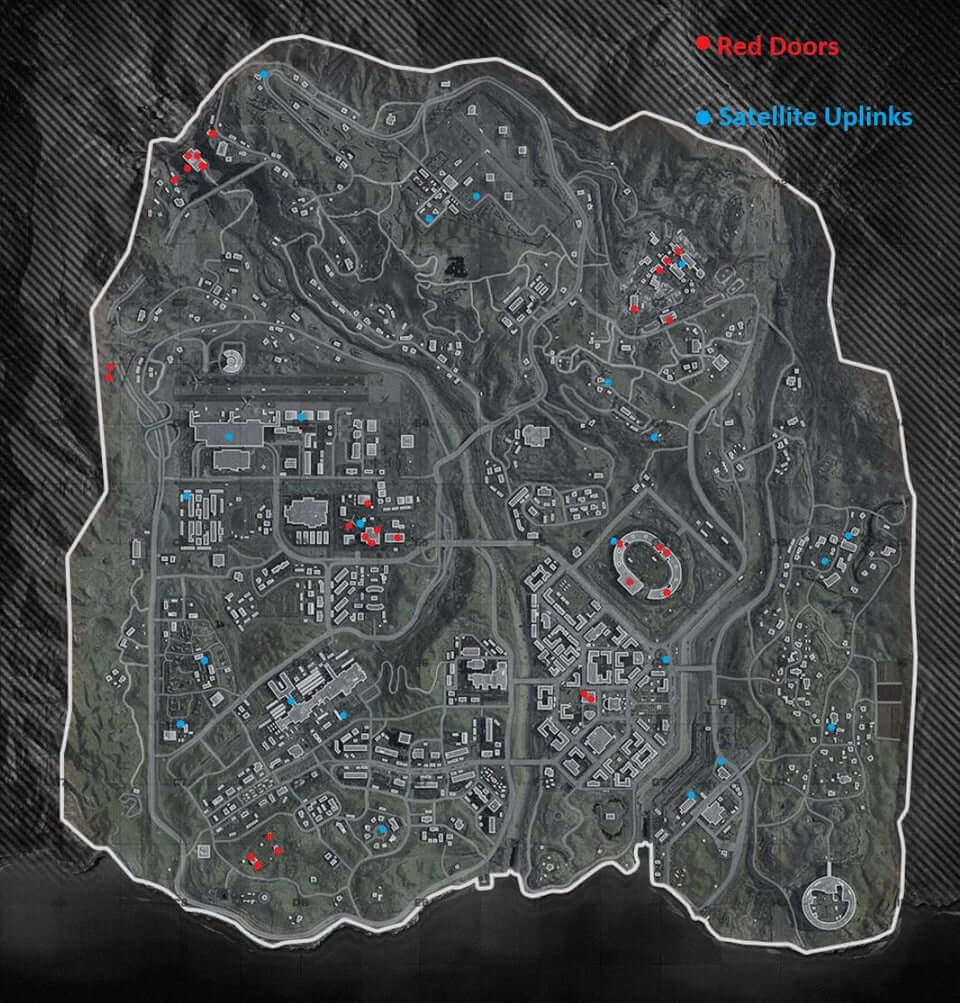 Mapa de estaciones de enlace ascendente de Warzone