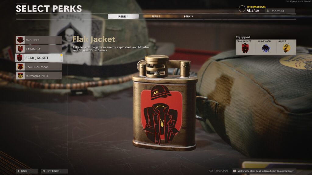 Flak Jacket Perk Guerra Fría