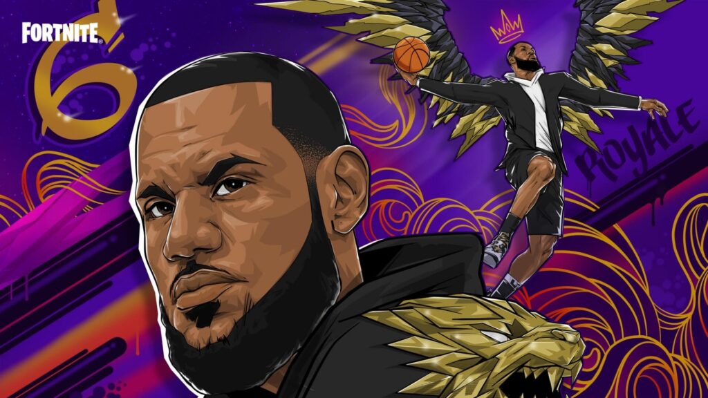 Pantalla de carga de Fortnite de LeBron James