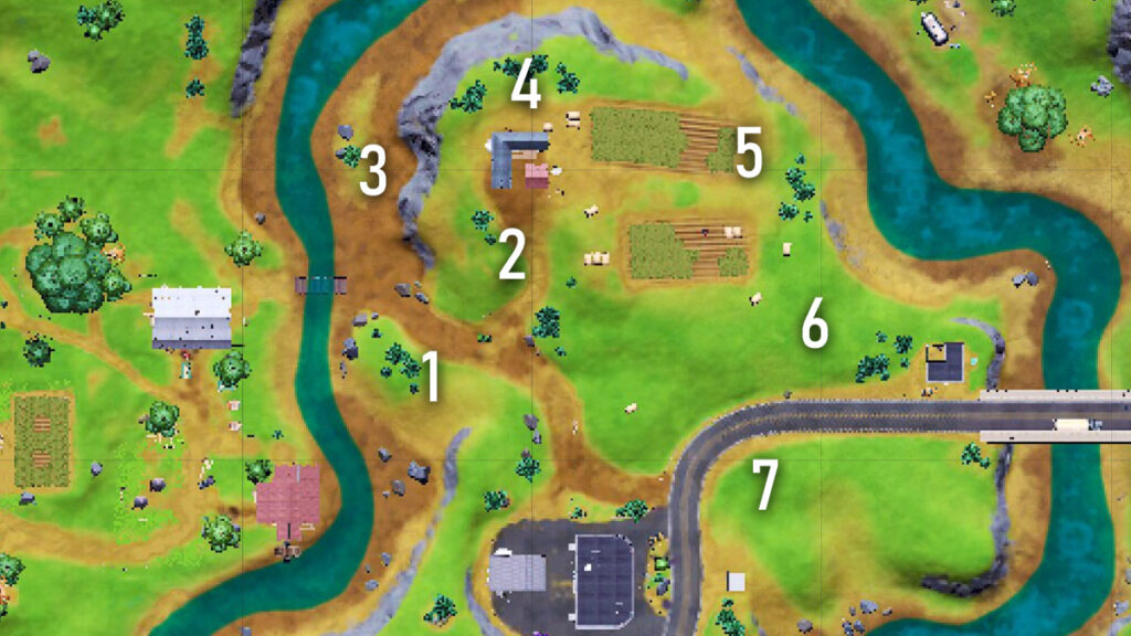 Fortnite Season 7 cow señuelo ubicaciones de la granja de Hayseed