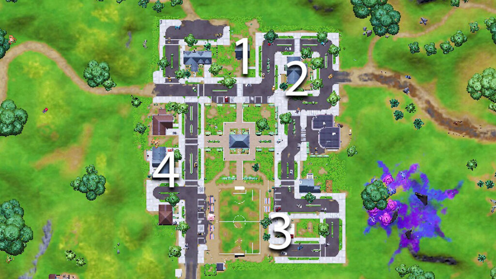 Ubicaciones de registro de Fortnite Pleasant Park