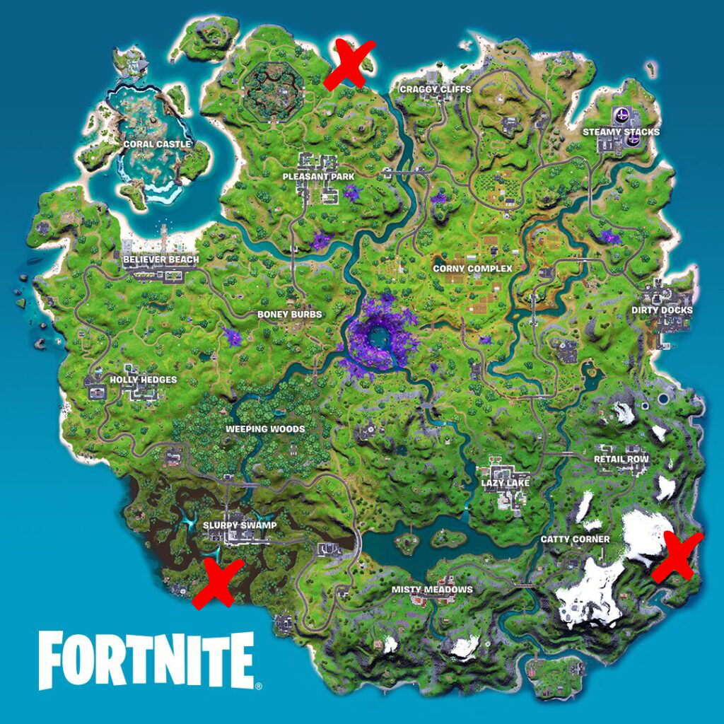 Ubicaciones de fogatas en Fortnite