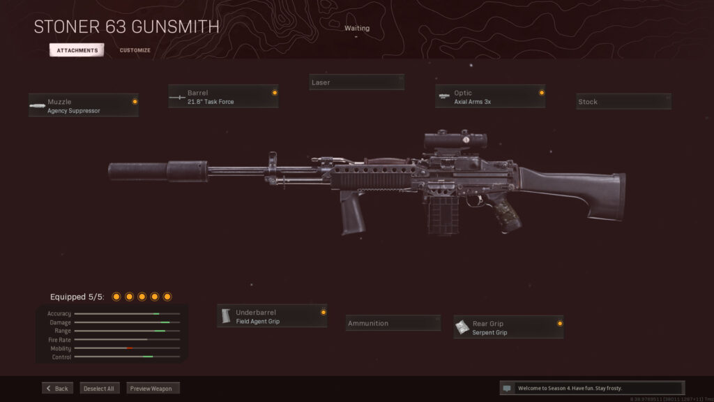 Mejor equipamiento de Warzone Stoner 63