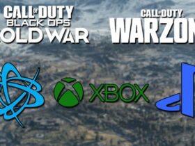 cold war and warzone logos with playstation and xbox