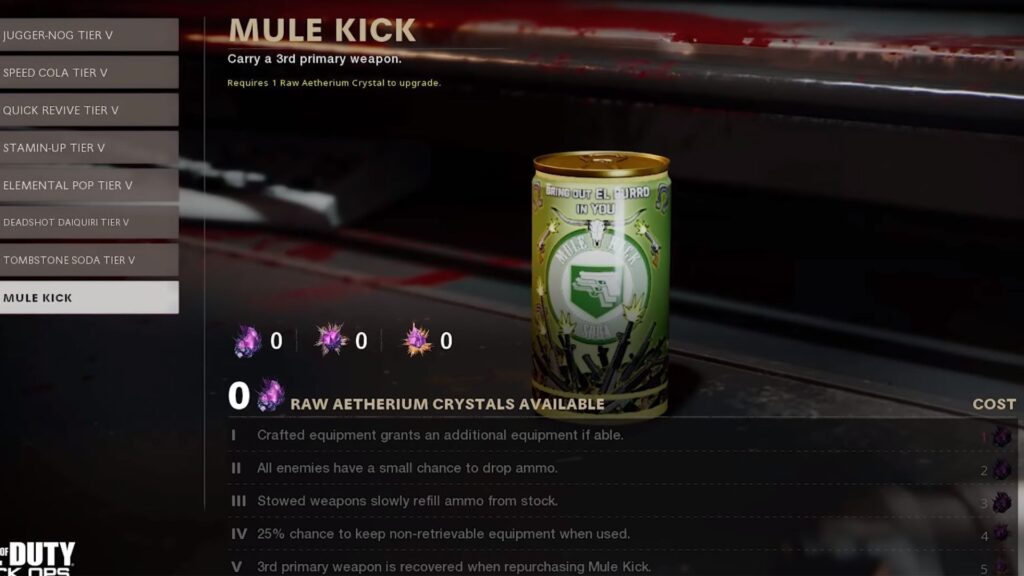 Mule Kick Perk en la guerra fría