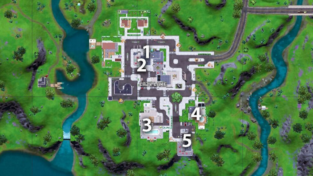 Ubicaciones de jarrones de flores de Fortnite Lazy Lake