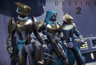 Destiny 2 characters stood in a line