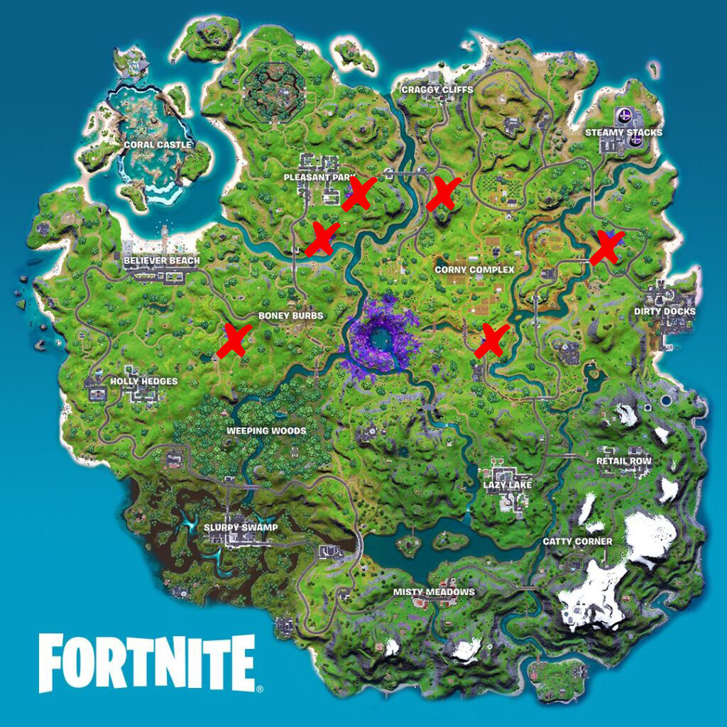 Ubicaciones de Fortnite Alien Biome