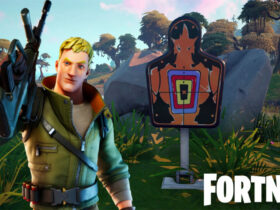 Jonesy and target dummy in Fortnite