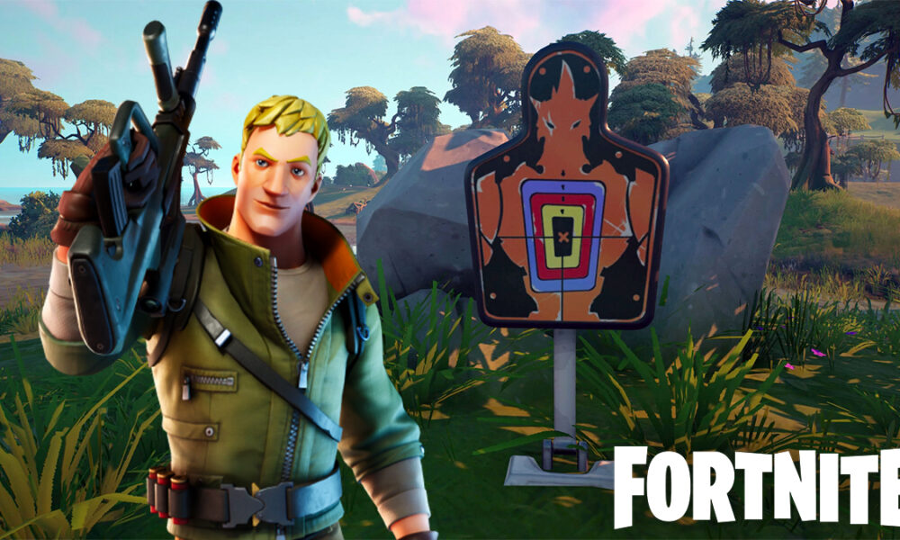 Jonesy and target dummy in Fortnite