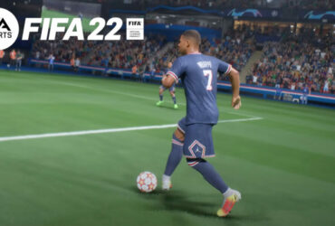 Mbappe dribbling in FIFA 22