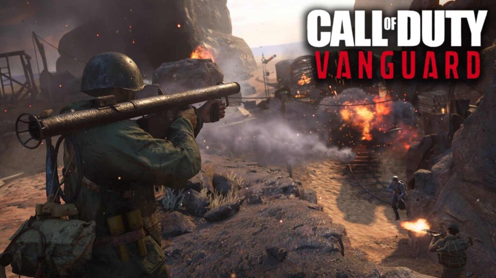 Soldado multijugador de Call of Duty: Vanguard disparando un lanzacohetes