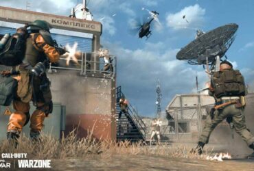 Warzone players shooting a helicopter