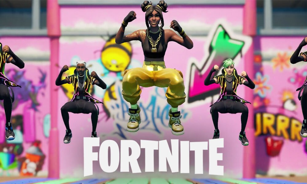 Fortnite players dancing to Cardi B Stuck Emote