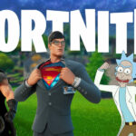 Superman, Batman, and Rick Sanchez in Fortnite