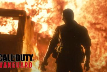 Call of Duty: Vanguard character standing in front of explosion