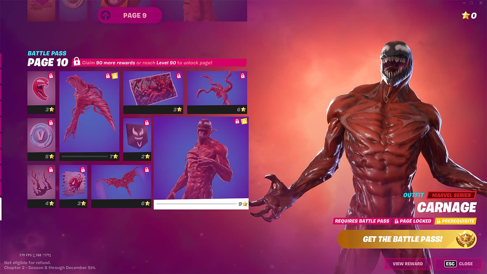 Carnage skin Fortnite temporada 8