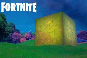 Gold cube in Fortnite