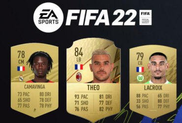 FIFA 22 Ultimate Team cards with logo