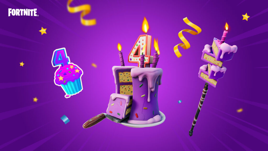 Recompensas temáticas del evento del cuarto cumpleaños de Fortnite