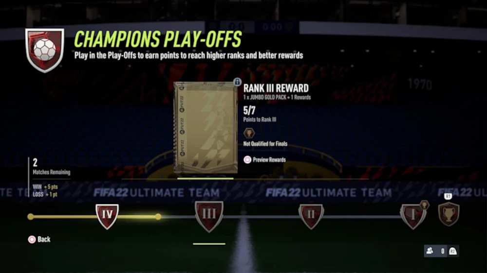 Pantalla de play-offs de FUT Champions en FIFA 22