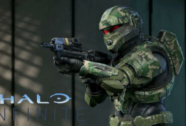 halo infinite character aiming gun