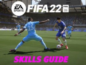 FIFA 22 player dribbling past defender