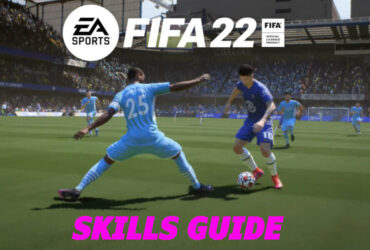 FIFA 22 player dribbling past defender