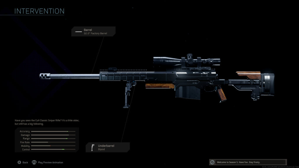 Rifle de francotirador de intervención de Warzone