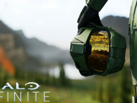 Master Chiefs helmet in Halo Infinite