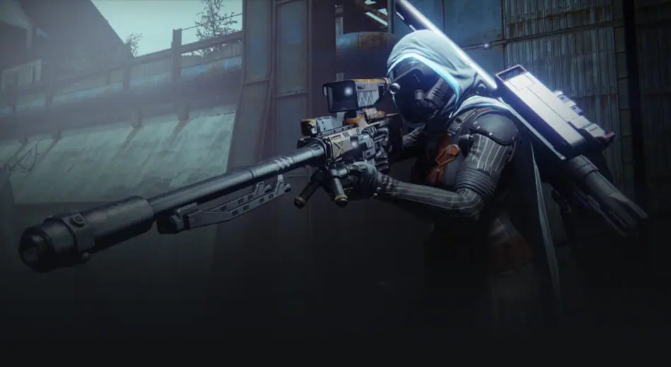 Personaje de Destiny 2 usando un rifle de francotirador. 