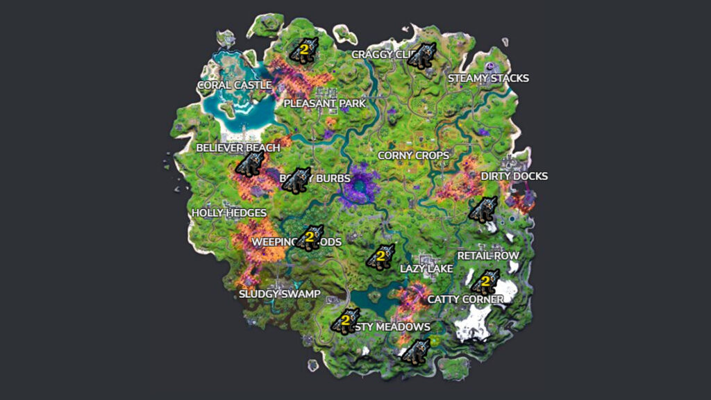 Ubicaciones de lobos de la temporada 8 de Fortnite 