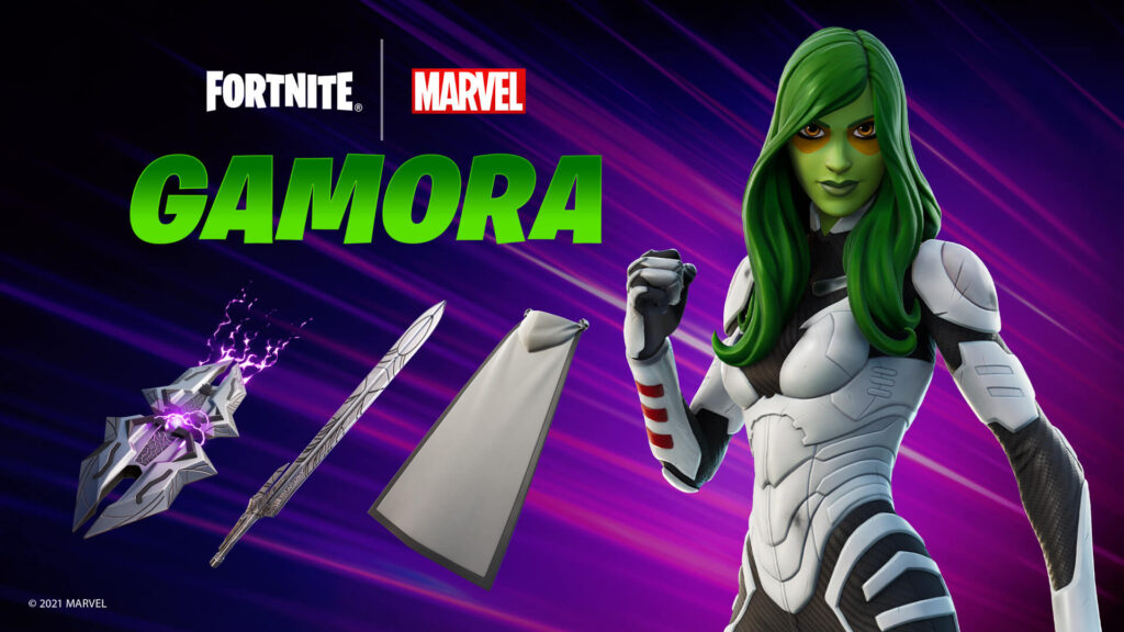 Paquete Fortnite Gamora con pico Godslayer