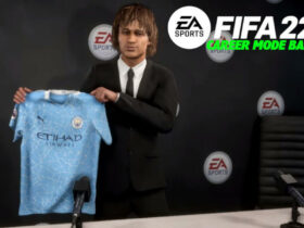 FIFA player holding a shirt in Career Mode