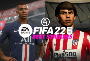 FIFA 22 strikers behind logo