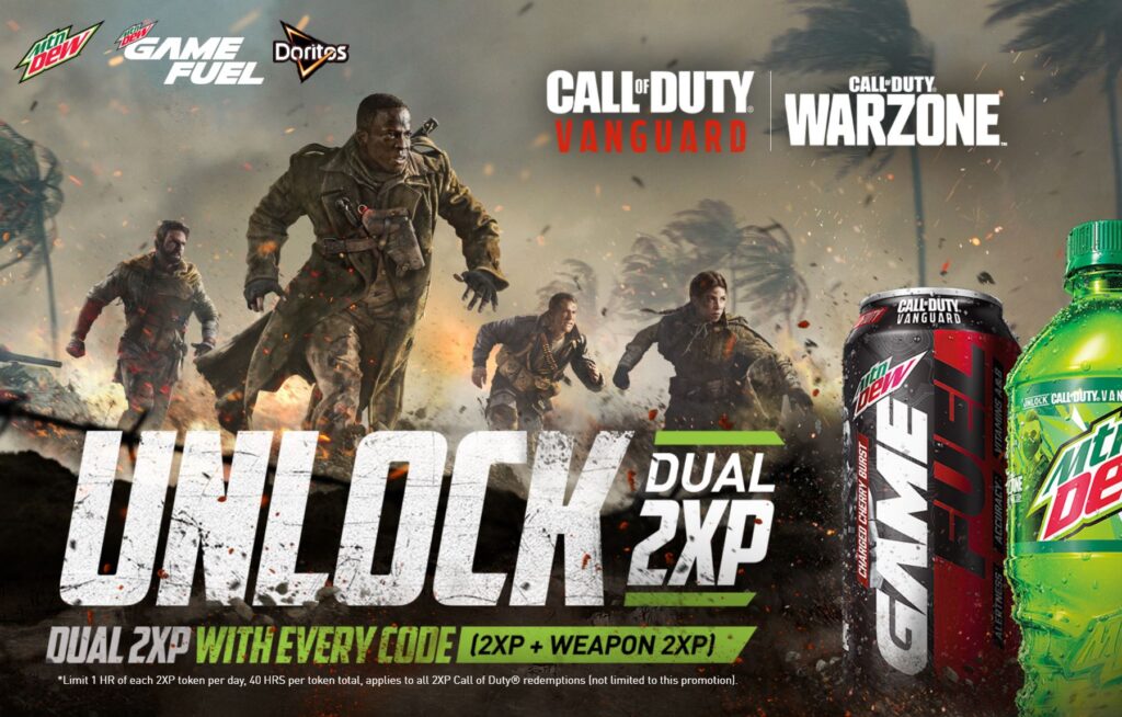 Call of Duty Vanguard y Warzone Mountain Dew y Doritos Double XP