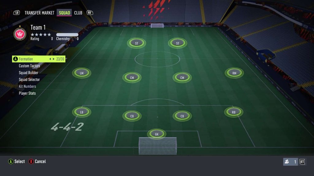 Formación 4-4-2 en FIFA 22